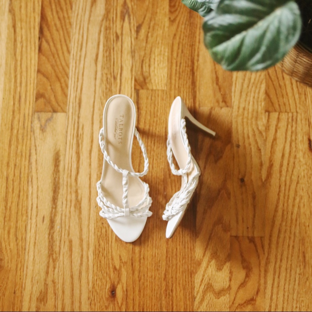Talbots Strap White Heels